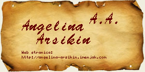 Angelina Arsikin vizit kartica